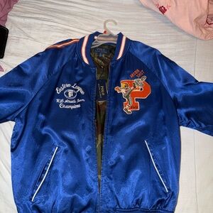 Polo Ralph Lauren Tigers ‘67 Blue Satin Bomber Jacket with Patch